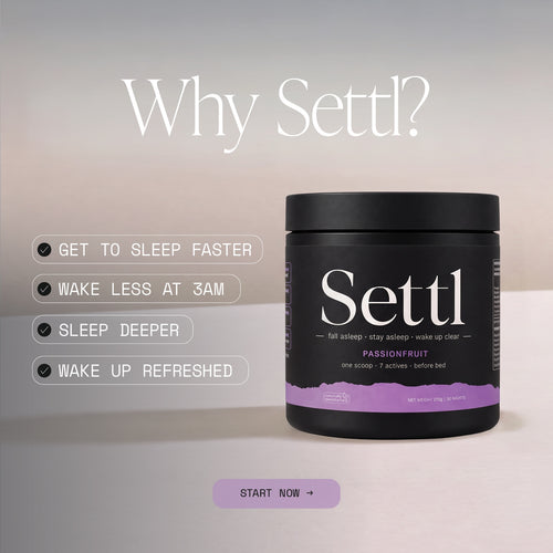 Settl Nightly Sleep Drink. Get To Sleep Faster, Wake Less At 3am